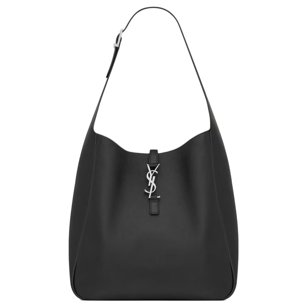 حقيبة كتف من جلد العجل من SAINT LAURENT LE5A7، مقاس كبير، للنساء، باللون الأسود