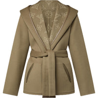 LOUIS VUITTON Reversible Signature Short Hooded Wrap Coat