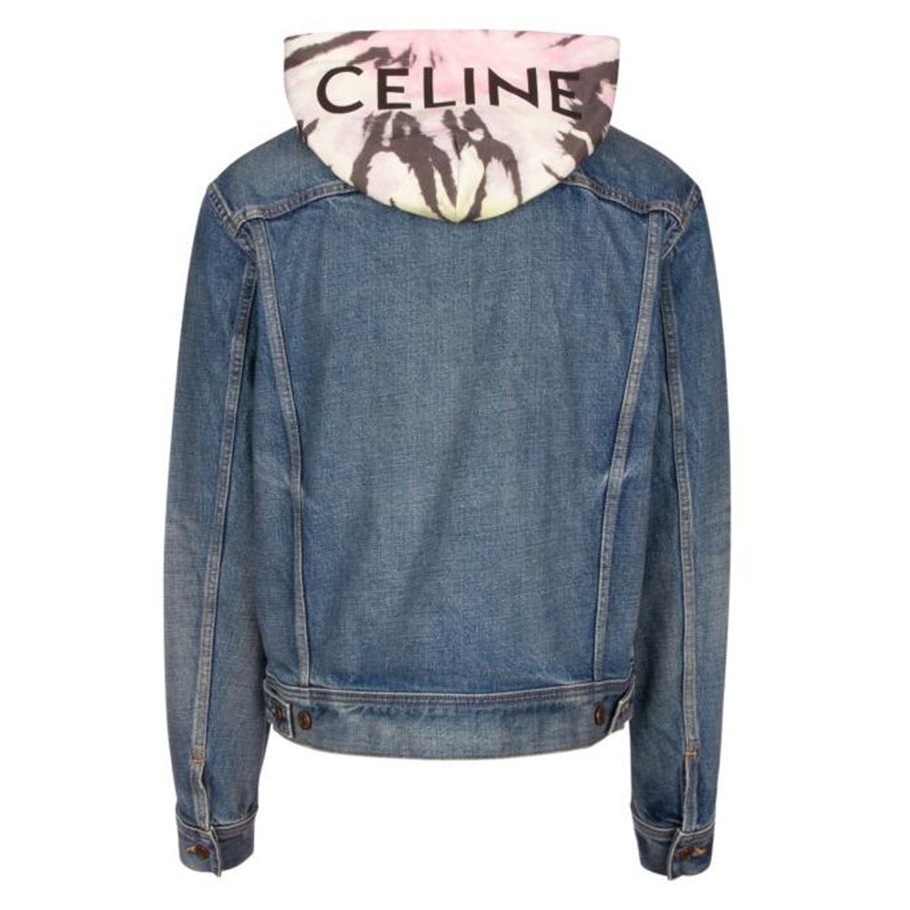 CELINE Double Layered Hooded Denim Jacket