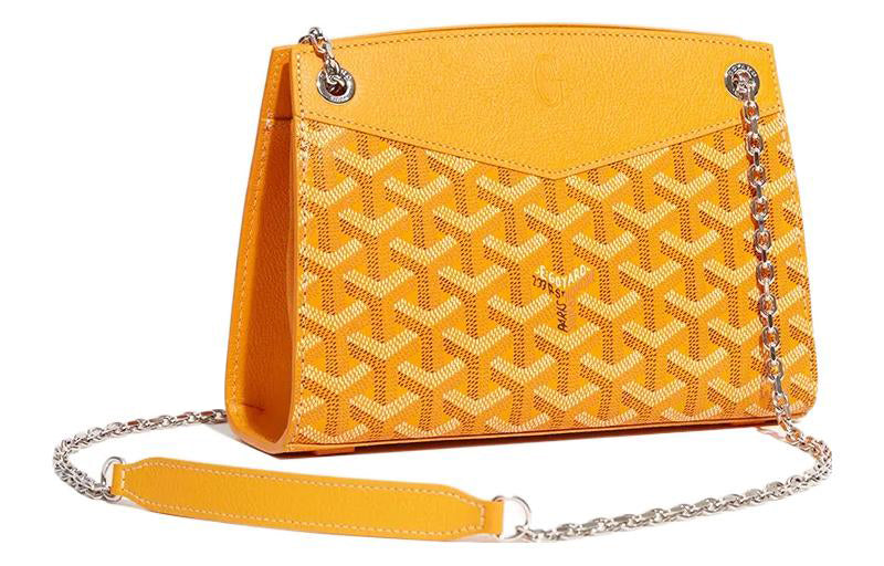 GOYARD Rouette Canvas With Leather Totes Chain Bag Shoulder Bag Mini Women's Yellow