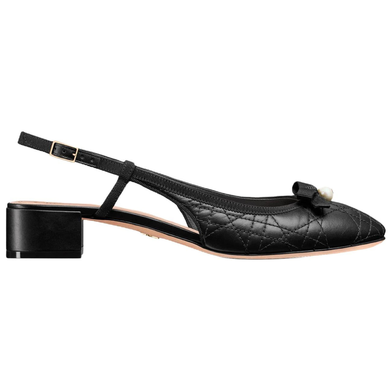 DIOR Ballet Chunky Heel High Heels 3cm Women's Black