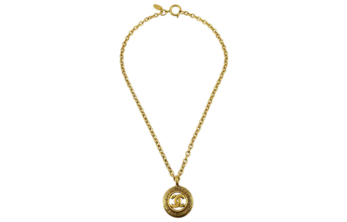 CHANEL 1990-2000s Cc Medallion Pendant Necklace