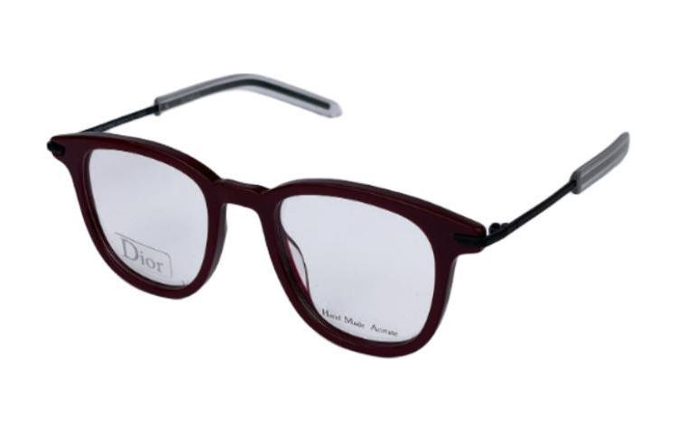 DIOR Acetate Square Eyeglass Frames Men's Red