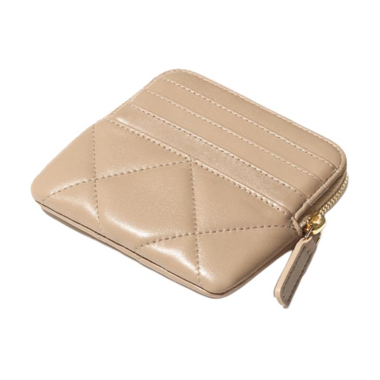 CHANEL 19Bag Lambskin Coin Purse Women's Dark Beige