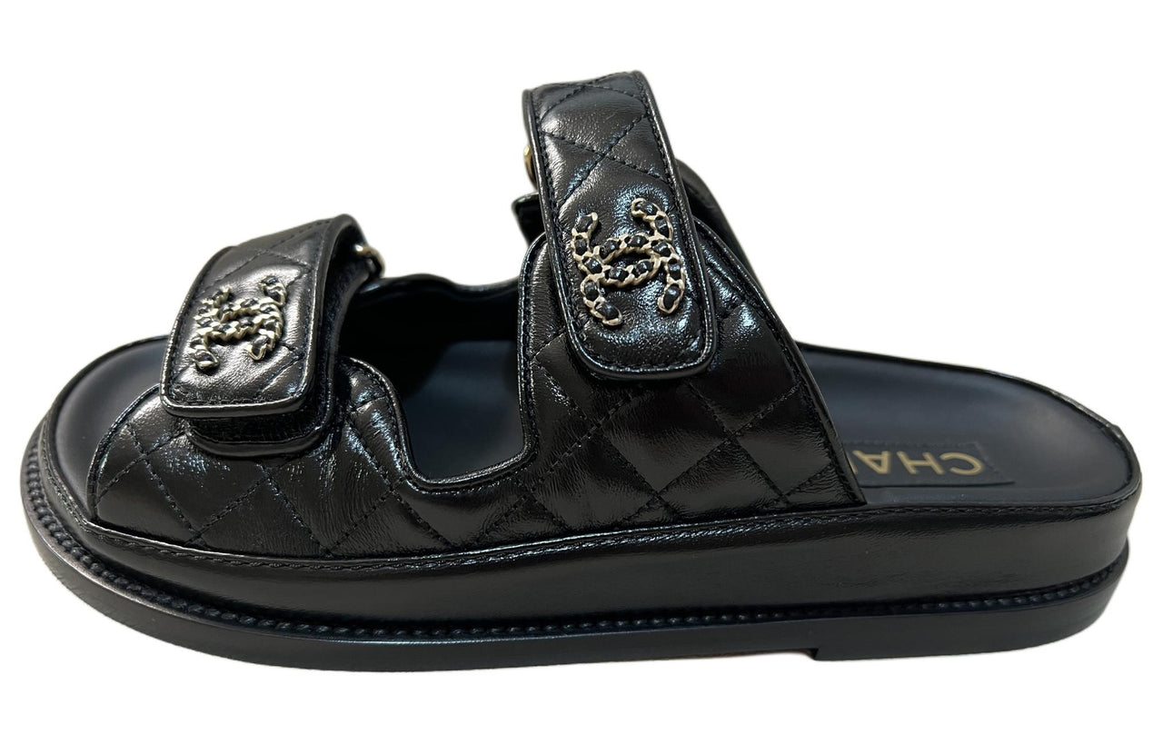 CHANEL Pre-Owned CC Diamond-quilted Sandals