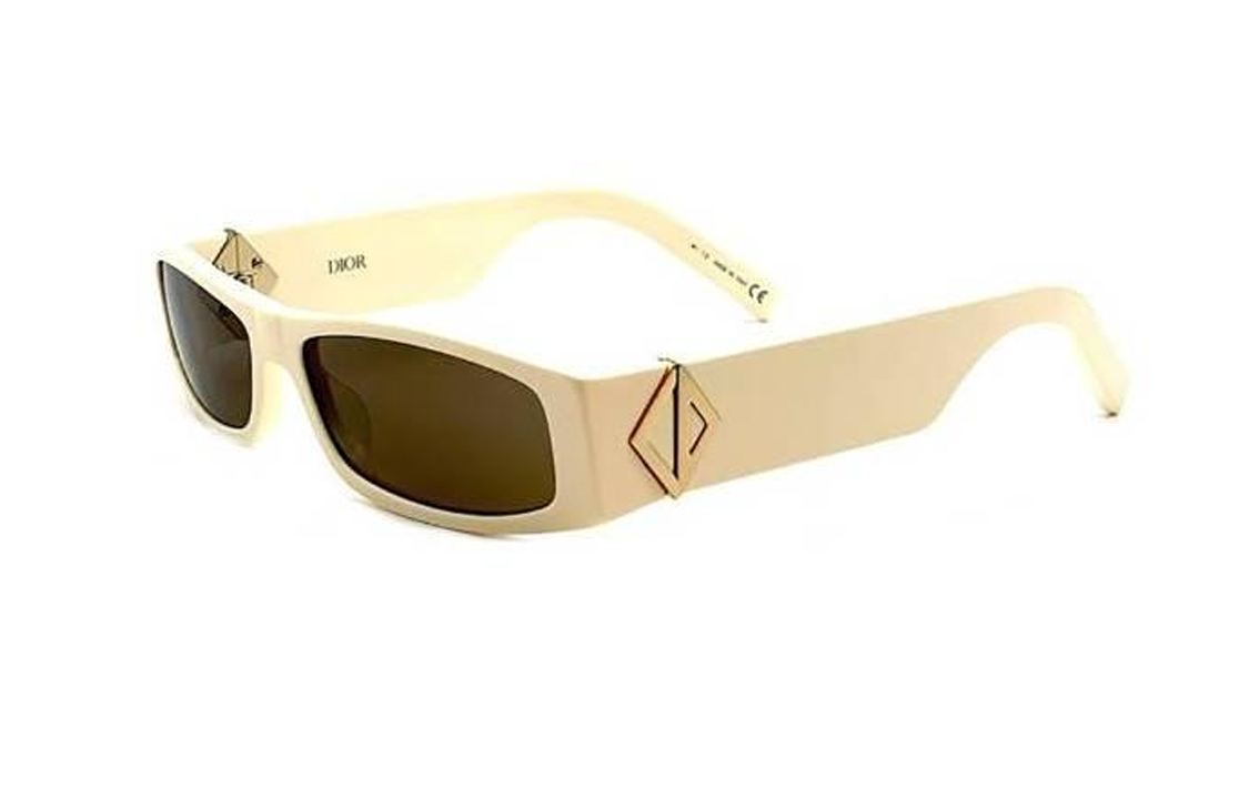 DIOR Acetate Irregular Shape Sunglasses Unisex Gold