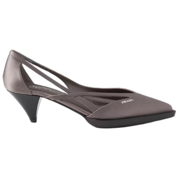 PRADA Cone Heel High Heels 5.5cm Women's Gray