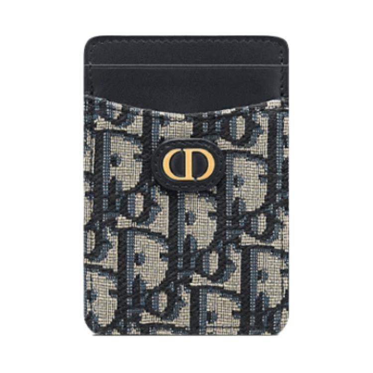 DIOR 30 Montaigne Fabric Card Holder Women's Blue