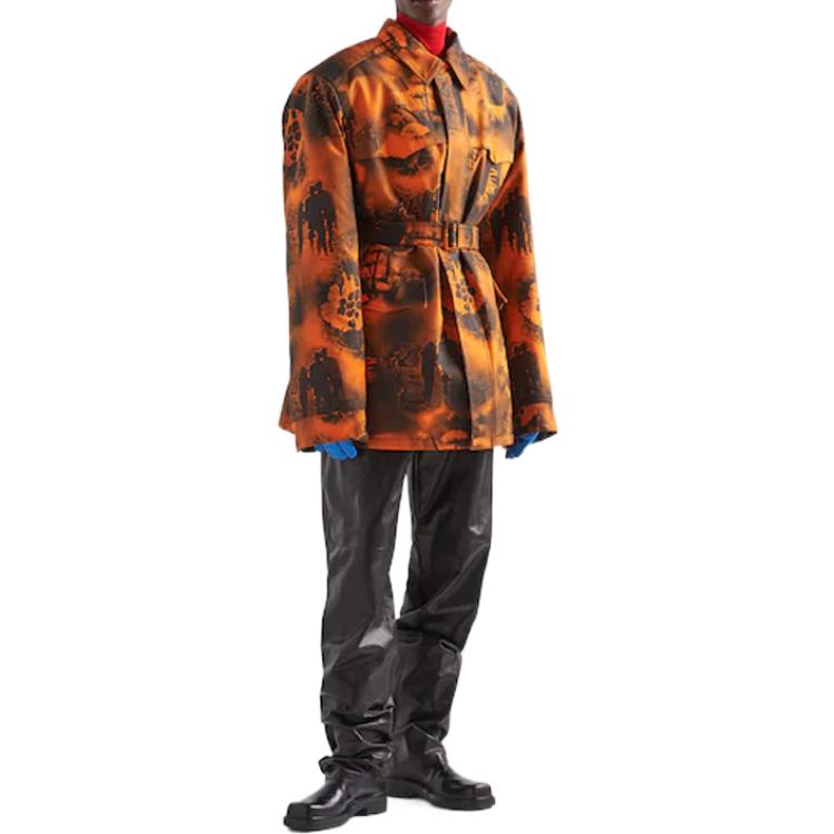 PRADA Coats Men Orange