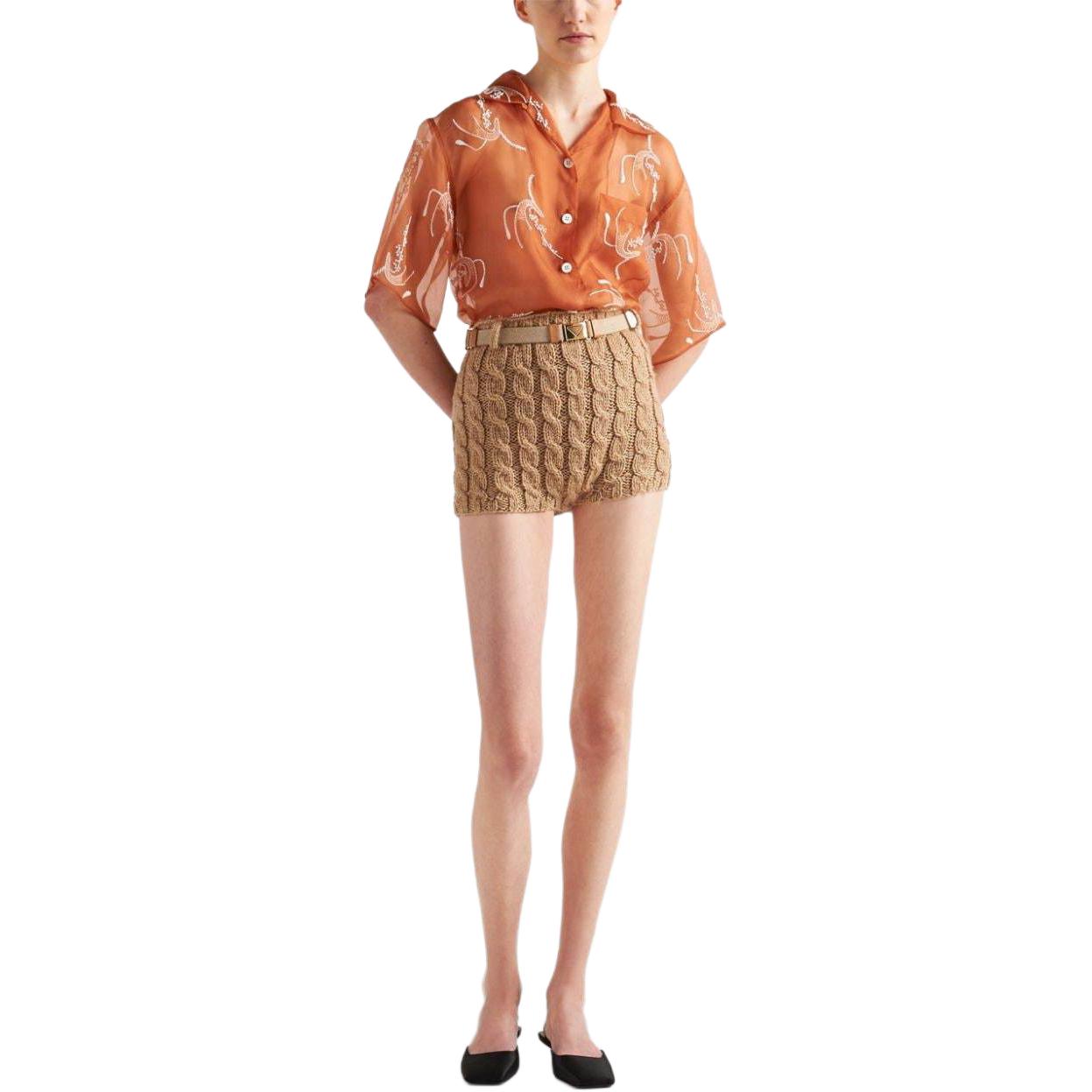 PRADA Casual Shorts Women's Camel Brown