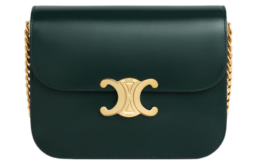 CELINE Calfskin Crossbody Bag Shoulder Bag Women's Amazon Green