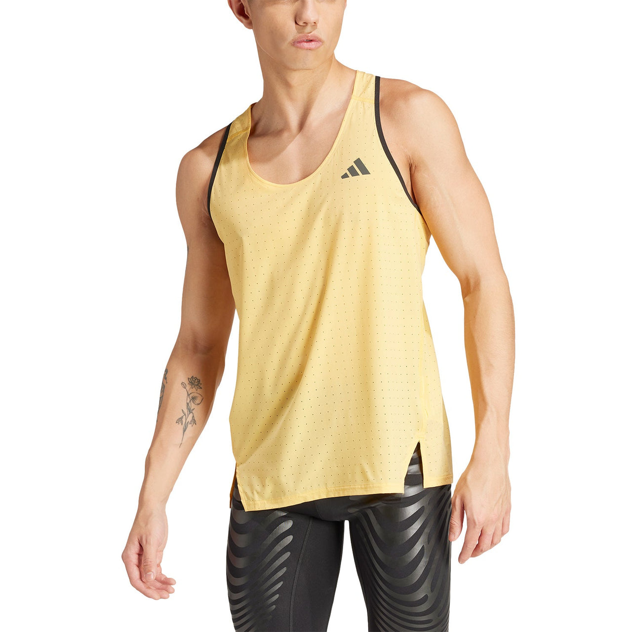 adidas Adizero Running Singlet Asia Sizing 'Yellow Black' IW6107
