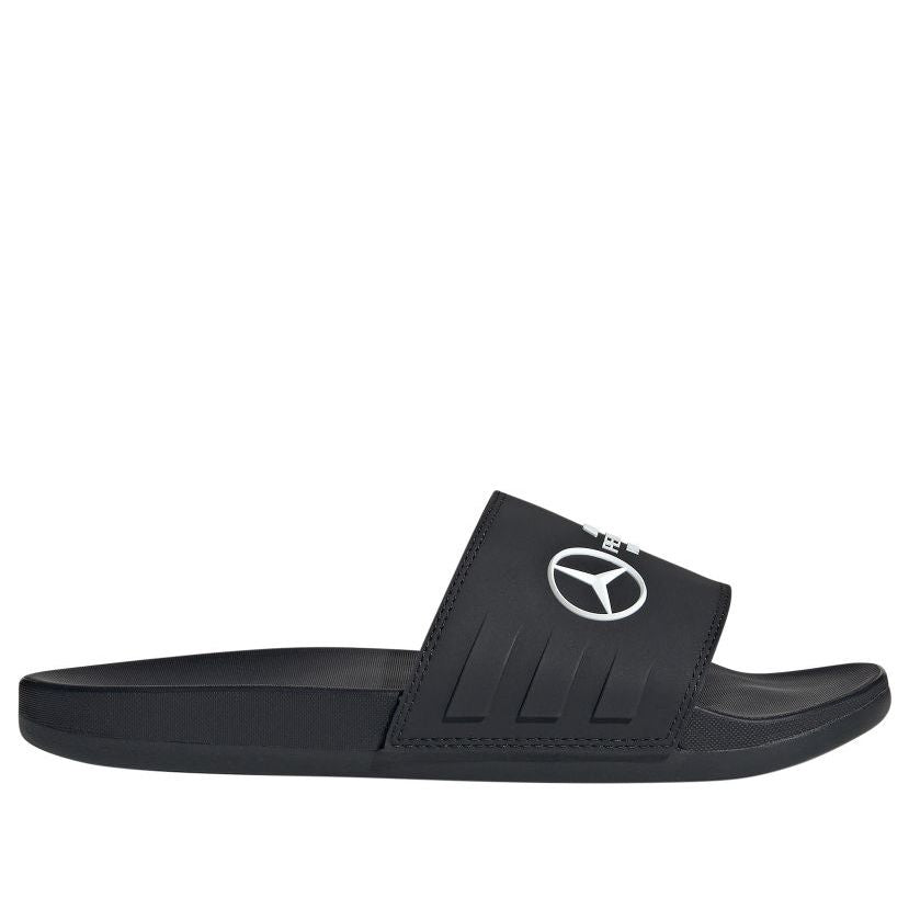 adidas x Mercedes AMG Adilette Slides Asia Sizing 'Petronas Formula One Team Core Black' JR1070