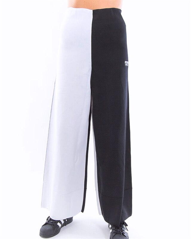 (WMNS) adidas Wide Leg Pants Asia Sizing 'Black White' FM2449