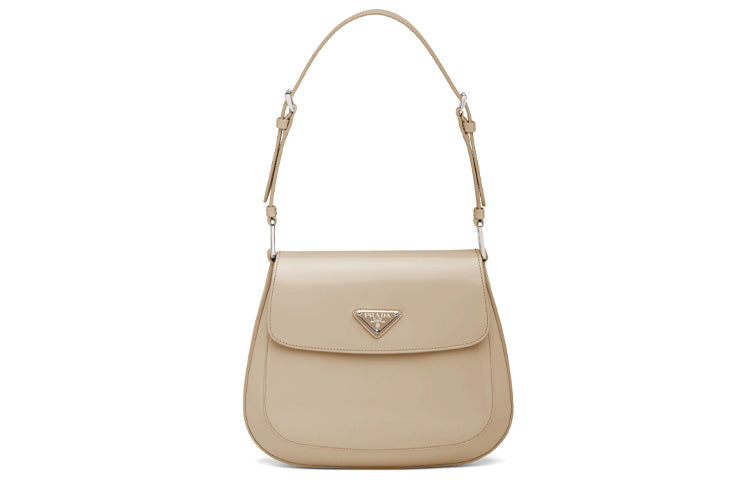 PRADA Cleo Leather Shoulder Bag Crossbody Bag Women's Desert Beige