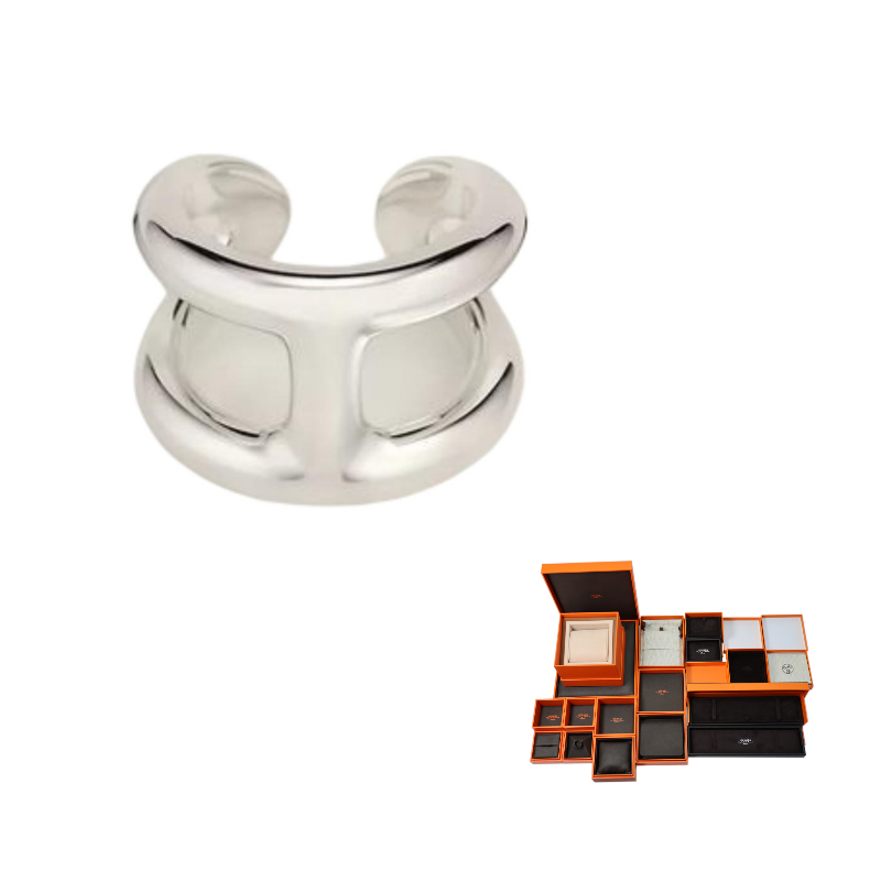 HERMES 925 Sterling Silver Rings Men's Silver