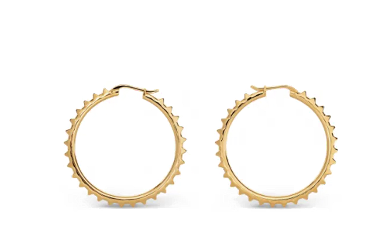 CELINE Brass Earrings Women's Gold