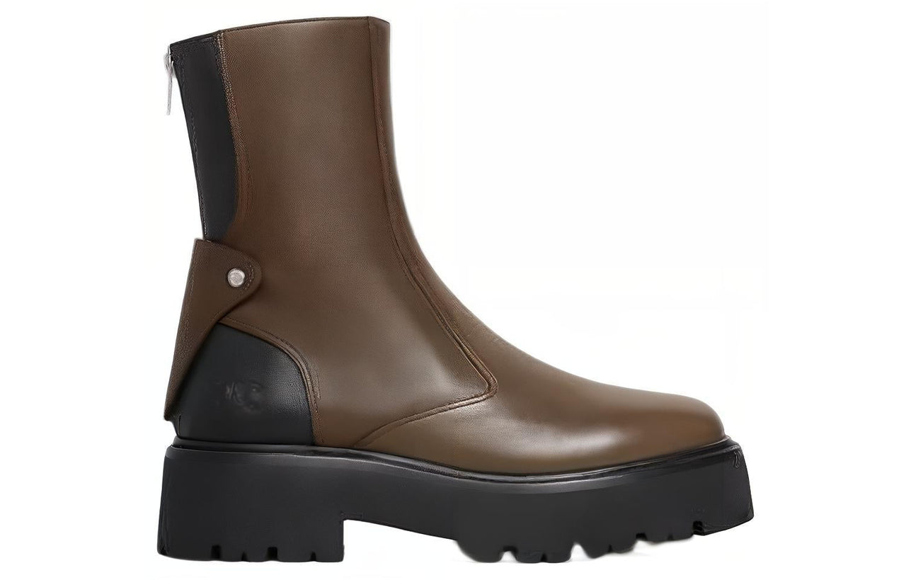 CELINE Bulky Ankle Boots Women's Brown Black