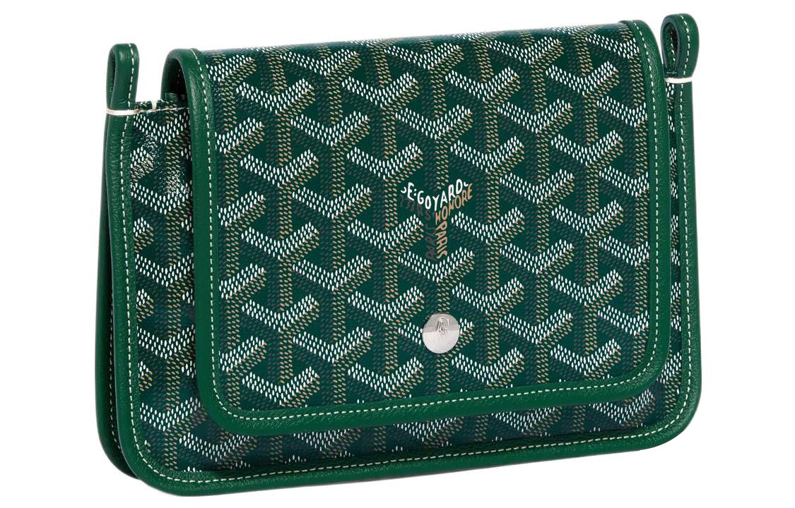 GOYARD Plumet Canvas With Leather Envelope Bag Handheld Shoulder Bag Crossbody Bag Small Size Unisex Green/Pink