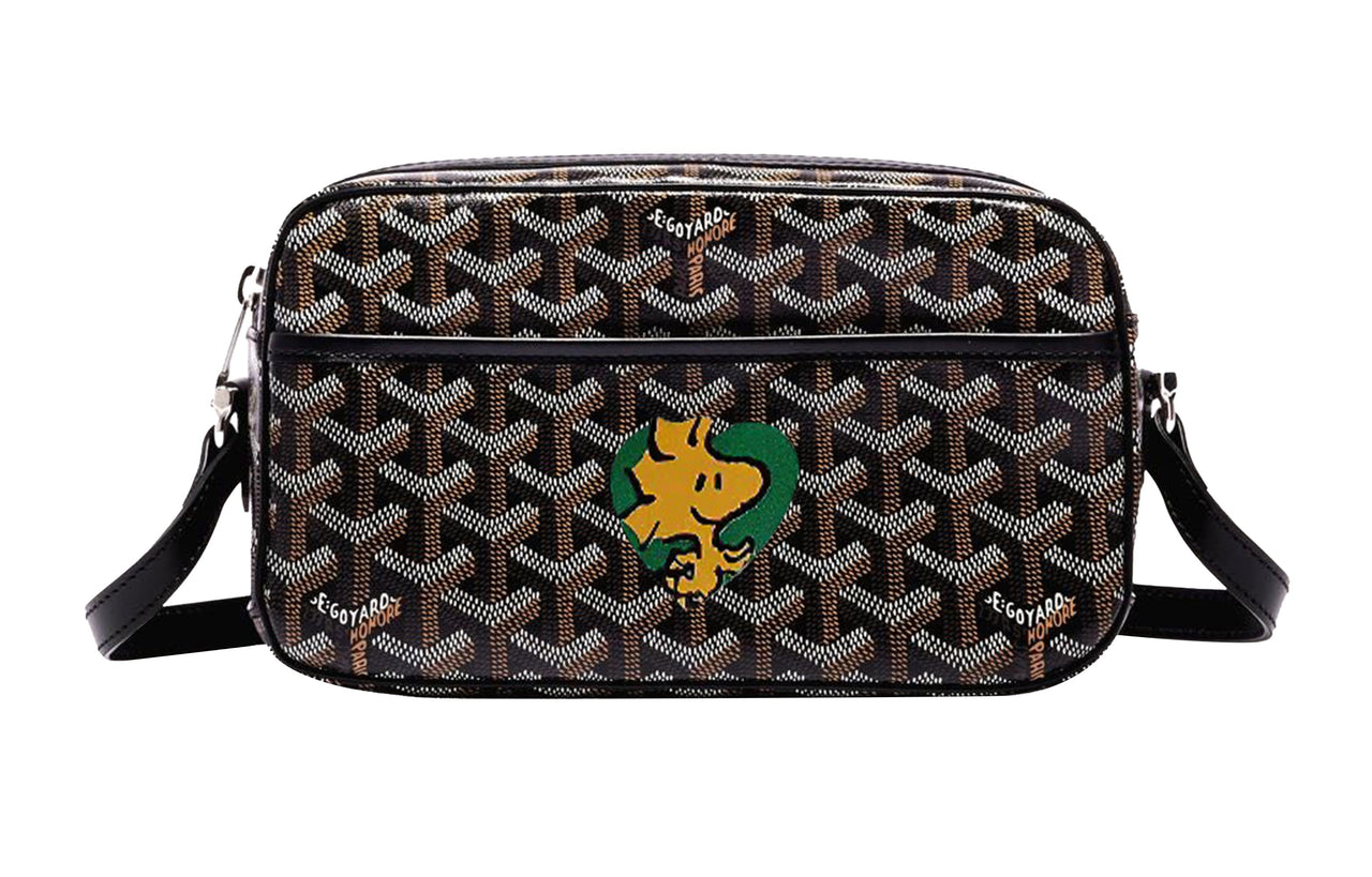 GOYARD Cap-Vert Canvas With Leather Camera Bag Shoulder Bag Crossbody Bag Small Size Unisex Black & Green