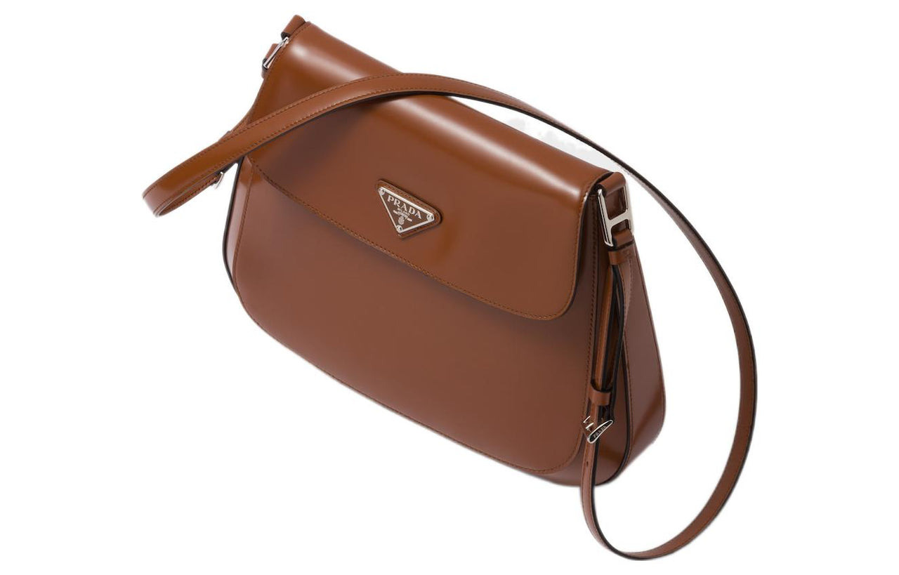 PRADA Cleo Leather Shoulder Bag, Handbag, Shoulder Bag Women's Brown