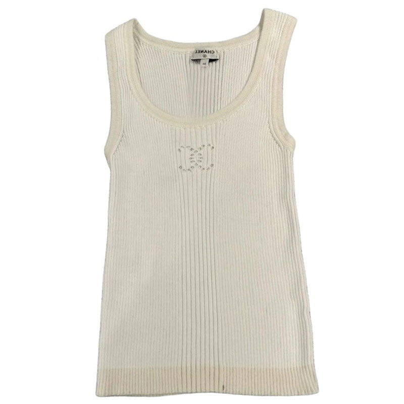 CHANEL Tank Tops Women's White