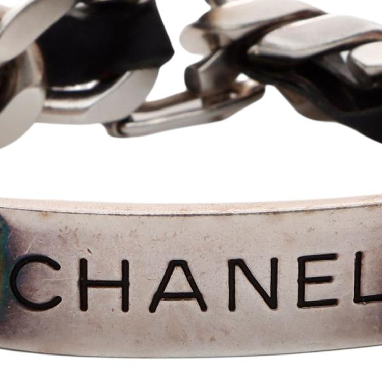 CHANEL 1996 Logo Leather-and-chain Belt