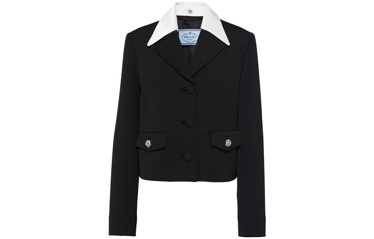 PRADA Contrast trim Wool Blazer