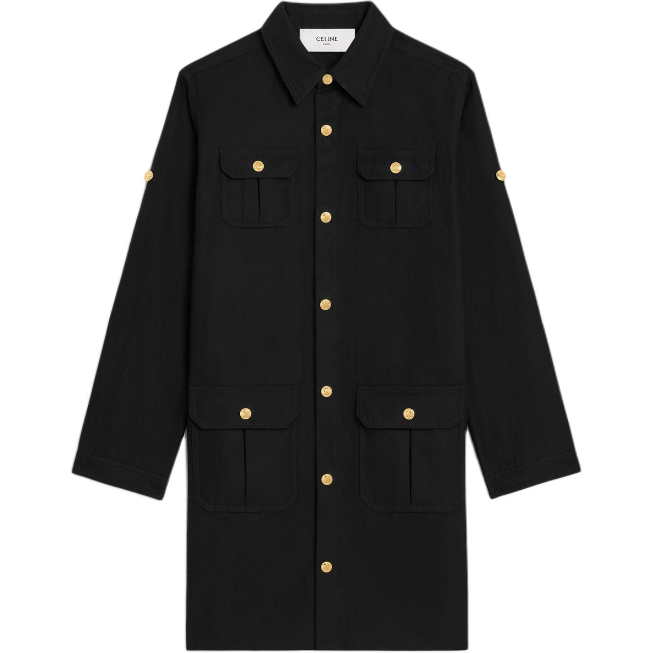 CELINE Reporter Mini Dress In Cotton Twill