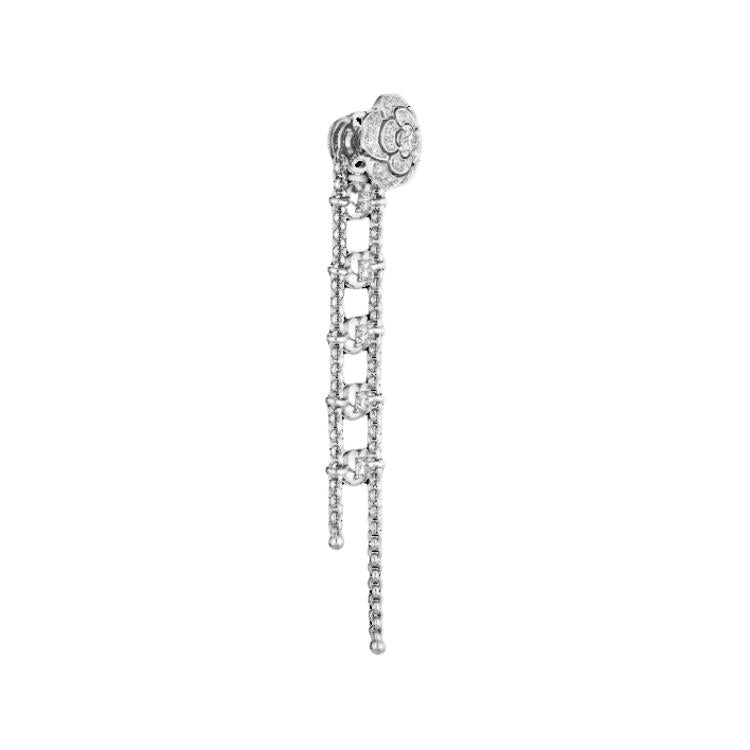 CHANEL 18K Gold Earrings Unisex Silver