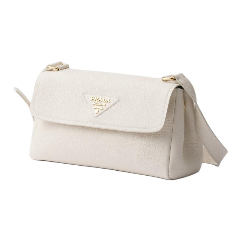PRADA Calfskin Shoulder Bag Small Size Women's White
