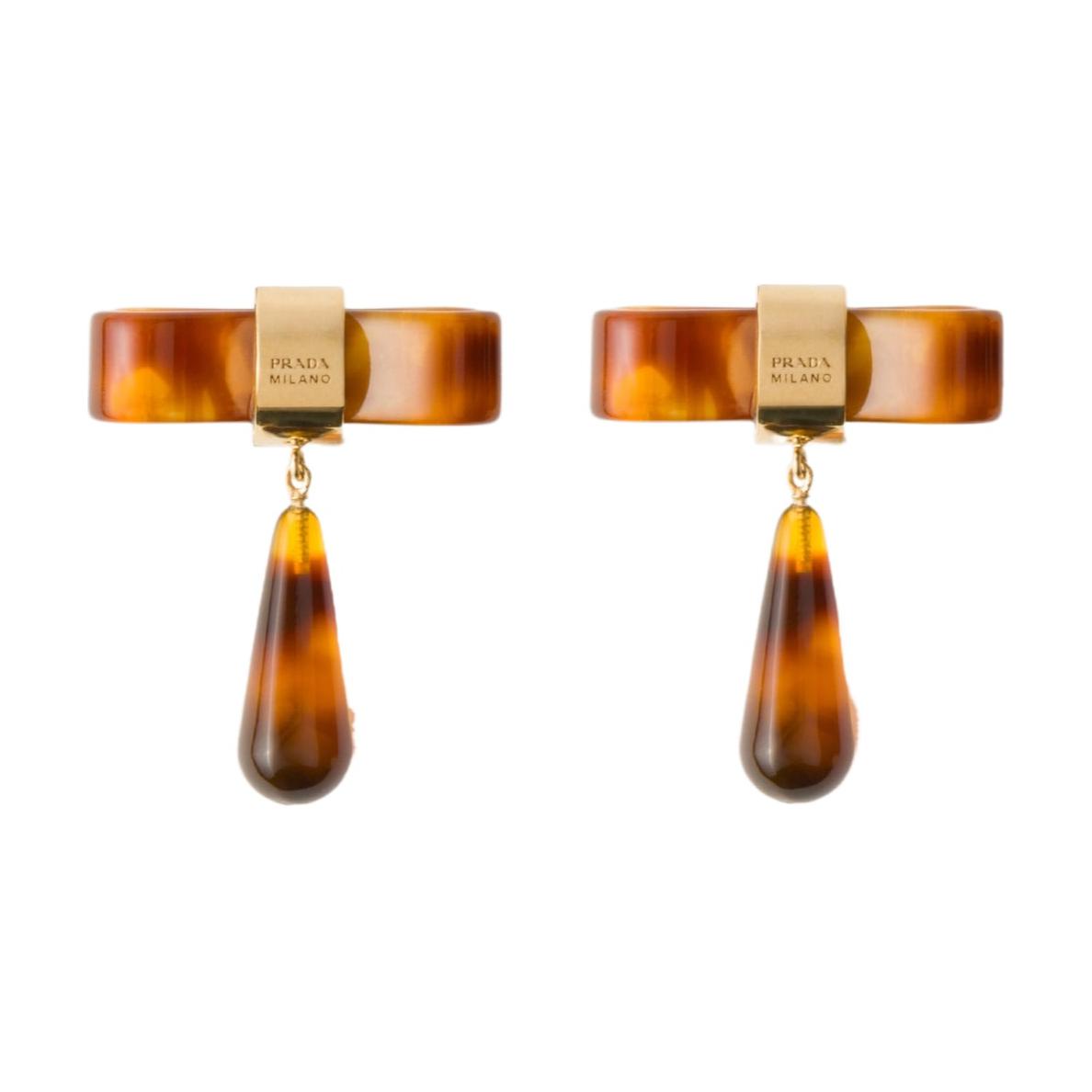 PRADA Earrings Women's Tortoiseshell