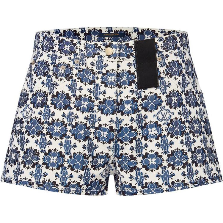 LOUIS VUITTON Monogram Flower Mosaic Mini Shorts
