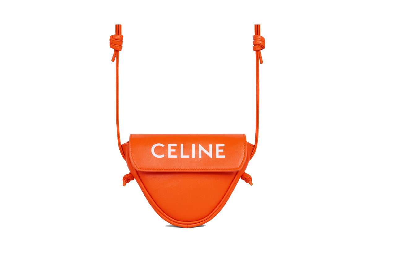 CELINE Cow Leather Crossbody Bag Mini Men's Orange