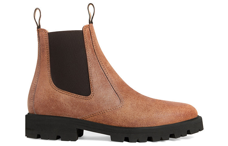 CELINE Chelsea Boots Women's Mid-Top Saddle Brown