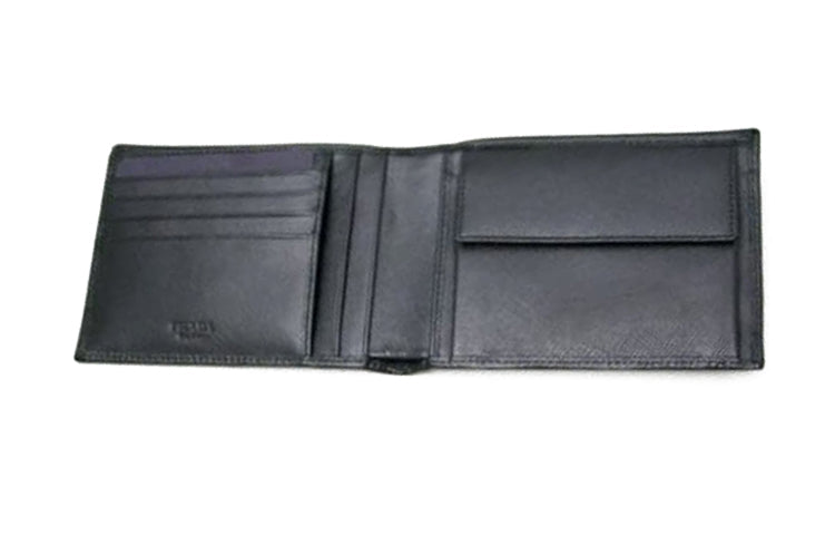 PRADA Cow Leather Wallet Men's Black