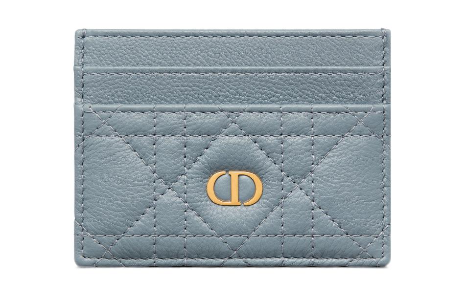 DIOR Soft Calfskin Card Holder Card Holder Women's Blue