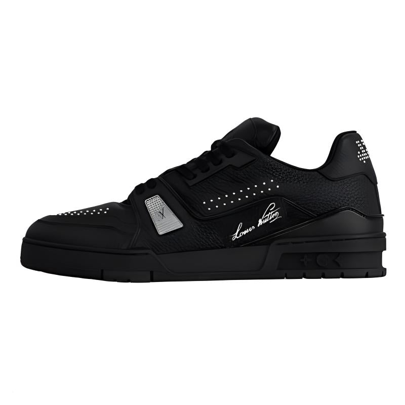 LOUIS VUITTON Trainer Low-Top Skateboard Shoes Men's Black