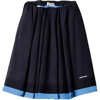 MIU MIU Pleated Poplin Skirt Blu Azzurro
