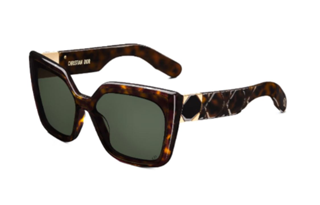 DIOR Acetate Irregular Shape Sunglasses Women's Tortoiseshell
