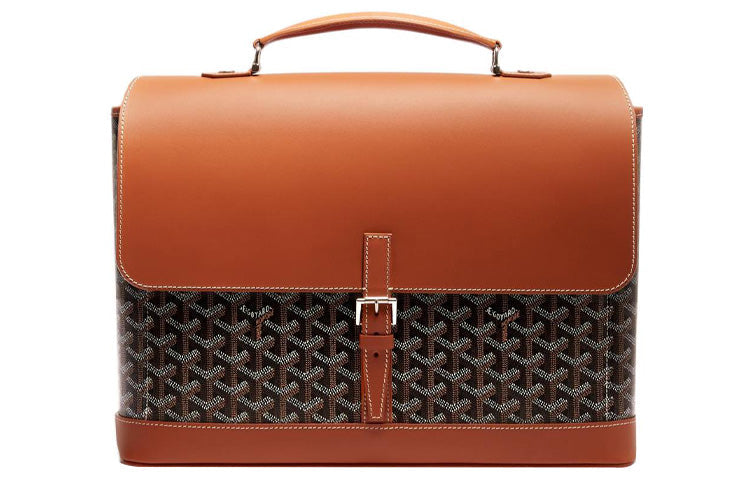 GOYARD Citadin Canvas With Leather Messenger Bag, Handbag, Briefcase Small Size Men's Black/Brown