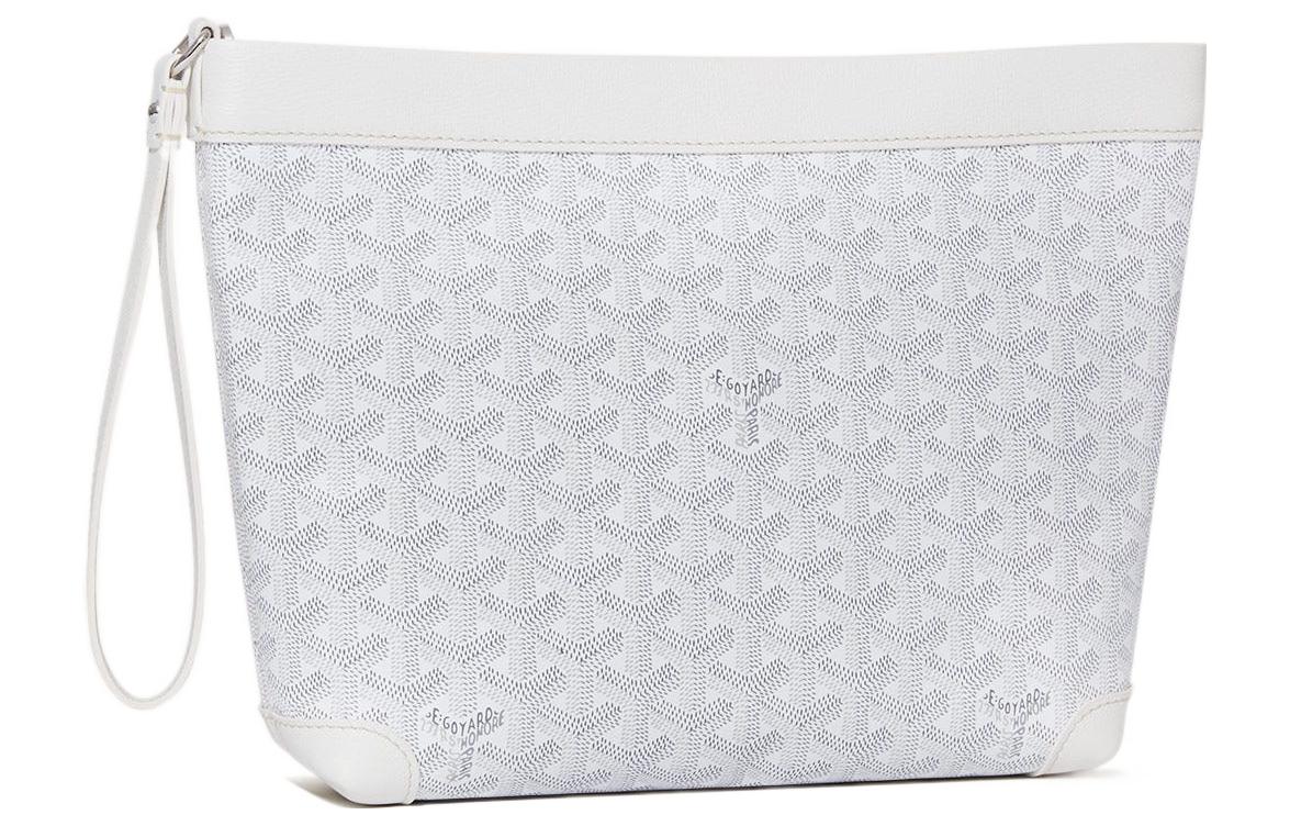 GOYARD Cow Leather Toiletry Bags Storage Bags Clutches Unisex White