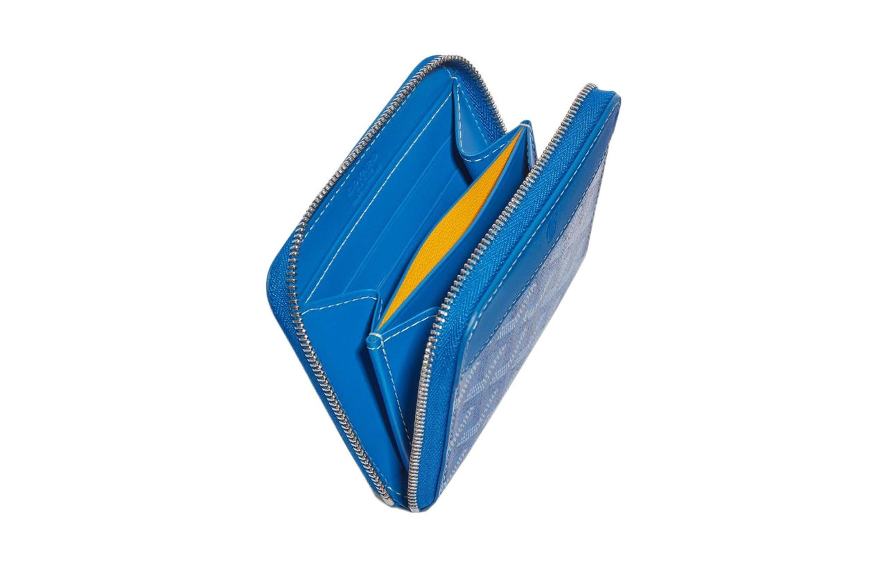 GOYARD MATIGNON Canvas With Leather Wallet Small Size Unisex Blue