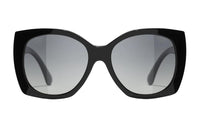 CHANEL Acetate Irregular Shape Sunglasses Women's Black