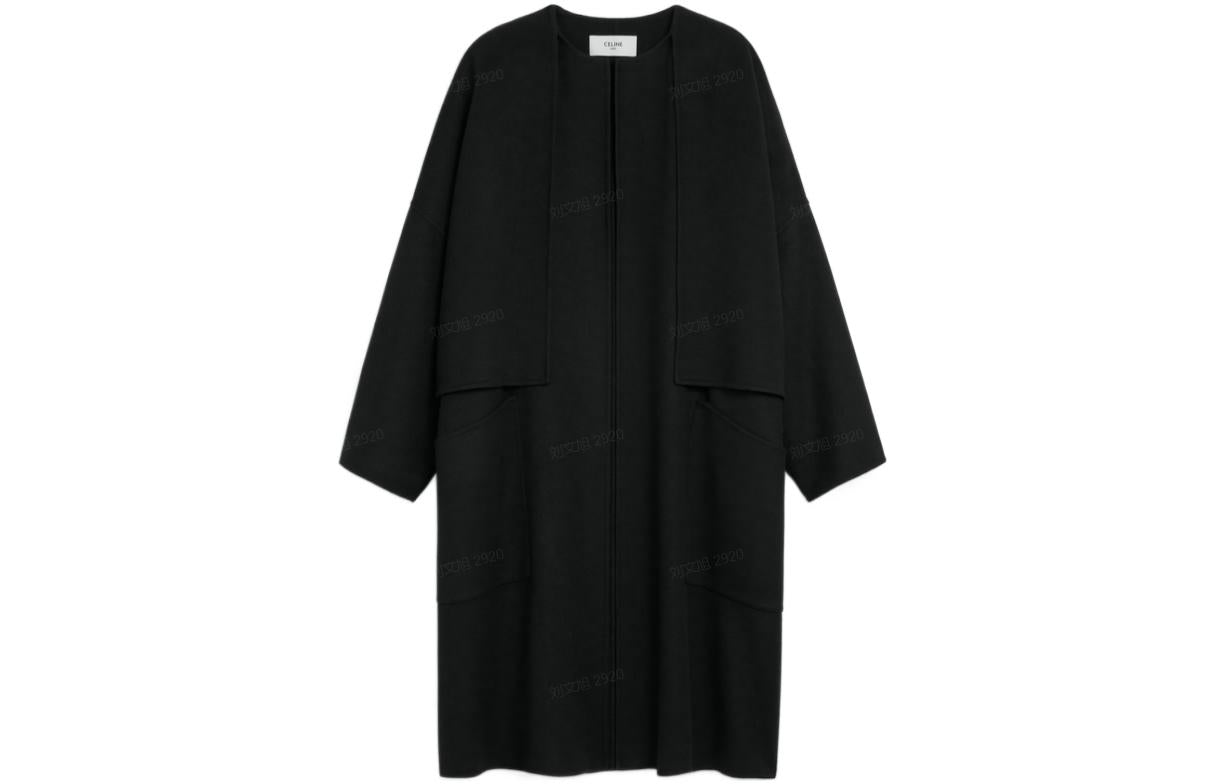 CELINE FW22 Velvet feel Coat Women's Black