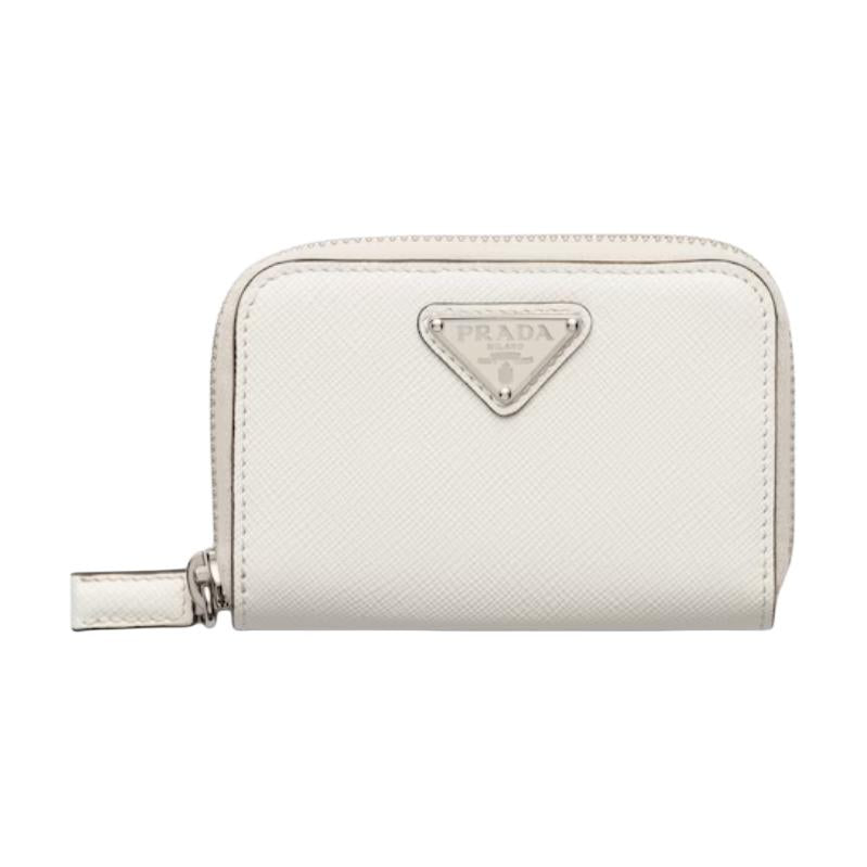 PRADA Cow Leather Wallet Men's White