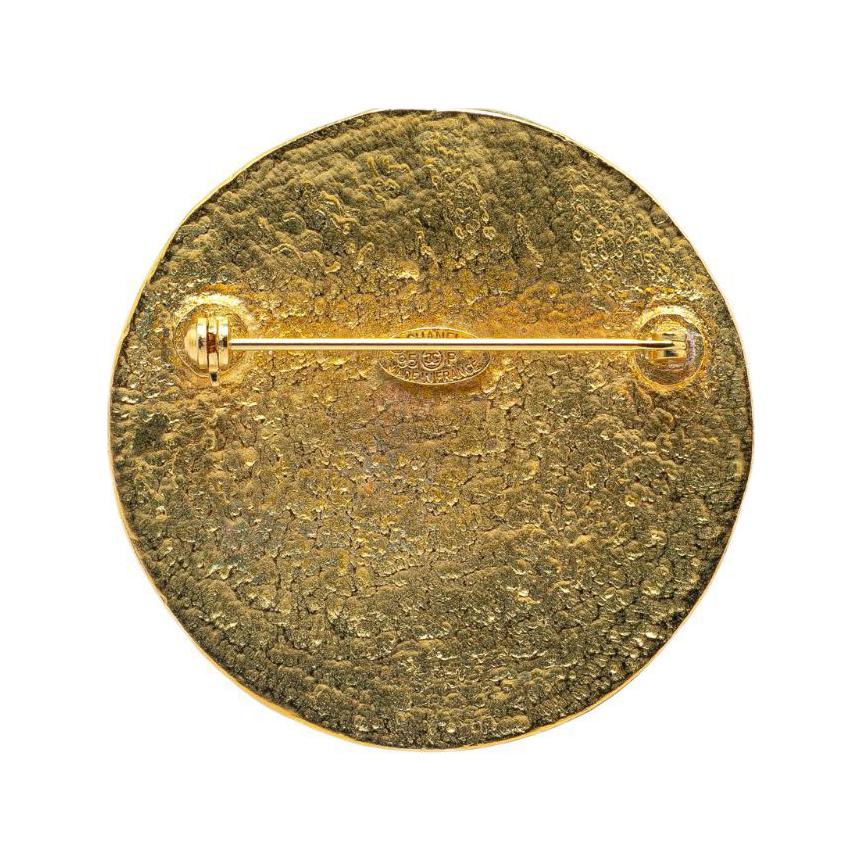 CHANEL 1995 Cc Logo embossed Brooch