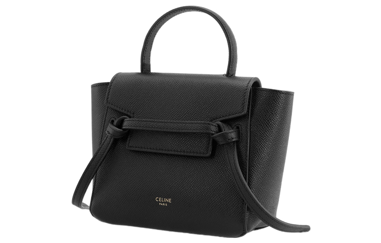 CELINE Cow Leather Catfish Bag, Handbag, Shoulder Bag, Crossbody Bag, Handbag Pico Women's Black