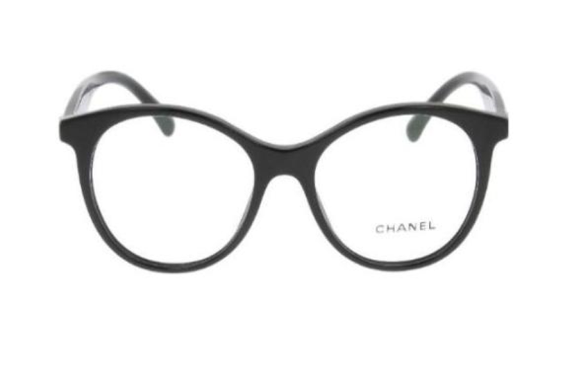CHANEL - Round Eyeglass Frames Women's Black
