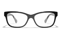 CHANEL Irregular Shape Eyeglass Frames Women's Black